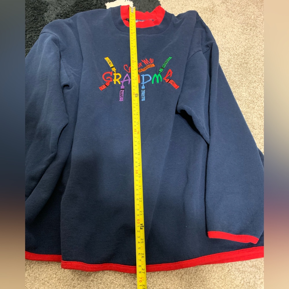 90s Vintage Color Me Grandma Embroidered Pullover Sweatshirt - 2X - Picture 6 of 6